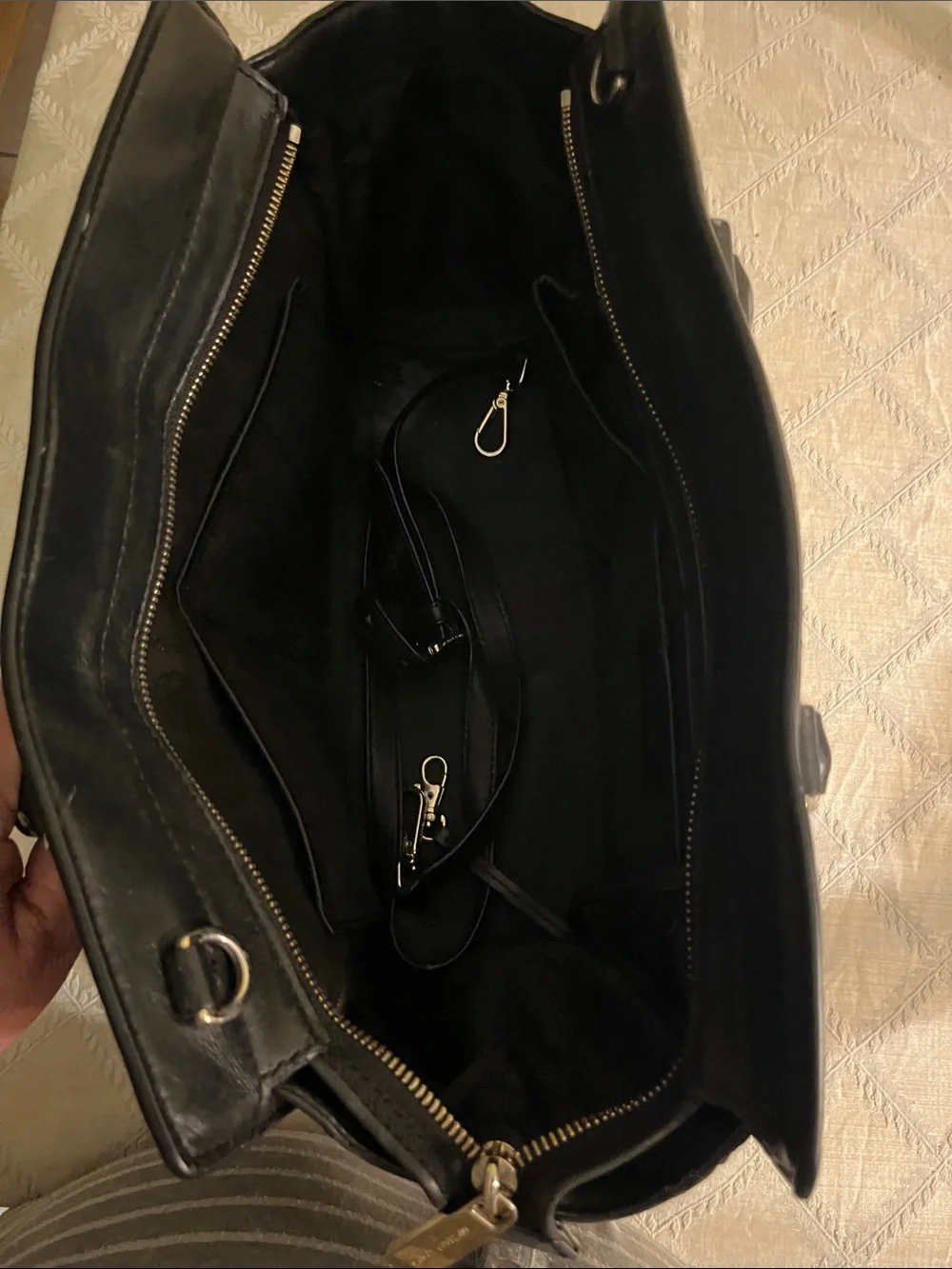 Michael Kors Selma Black Quilted Satchel with Gold Hardware